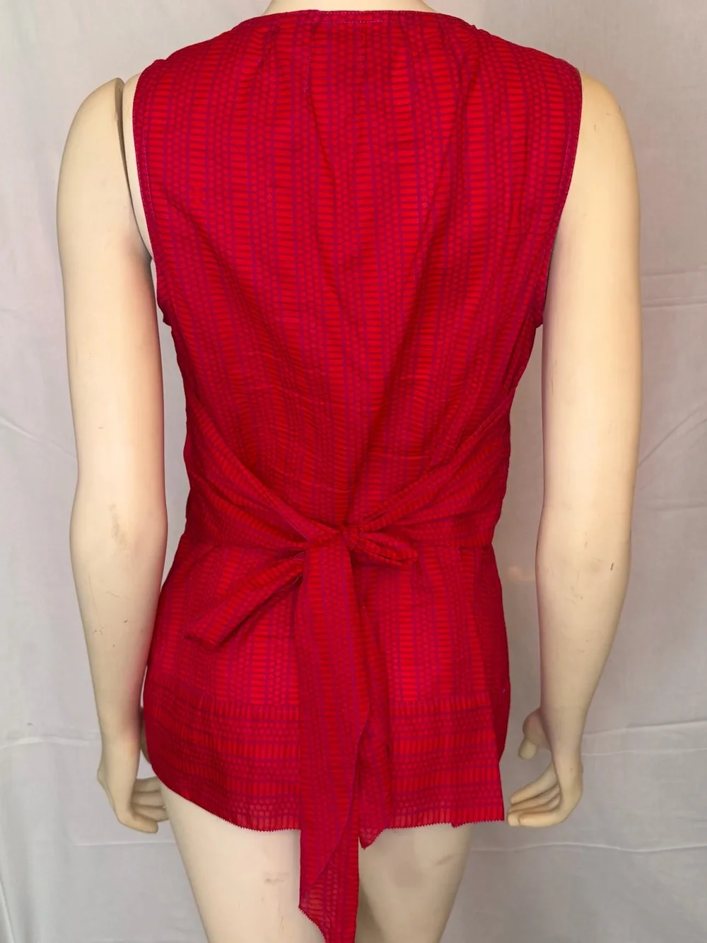 Tory Burch Vibrant Red and Pink Patterned Tunic